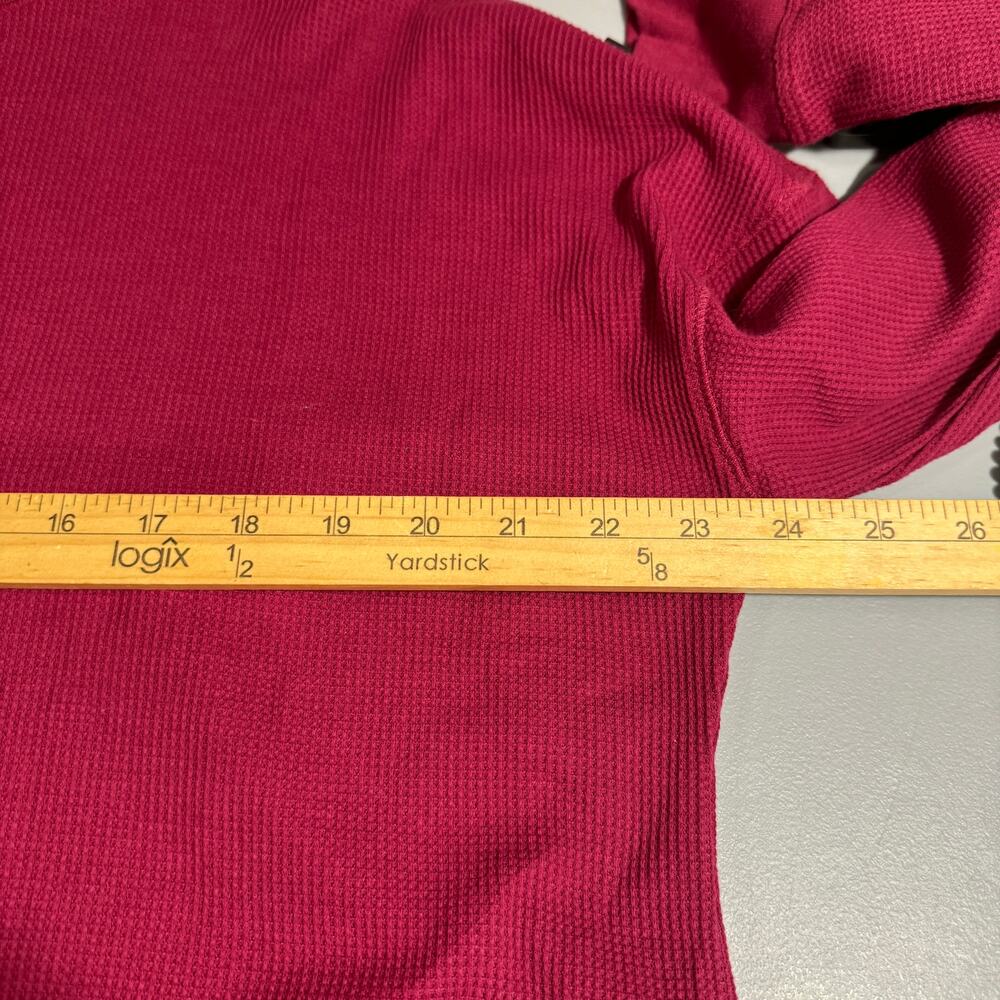 Calvin Klein Womens Thermal Knit Top Size XXL Red Long Sleeve Cropped Turtleneck - Picture 7 of 9